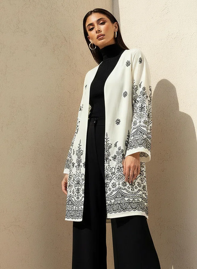 سبلاش فيڤ Viscose Kimono Shrug Printed